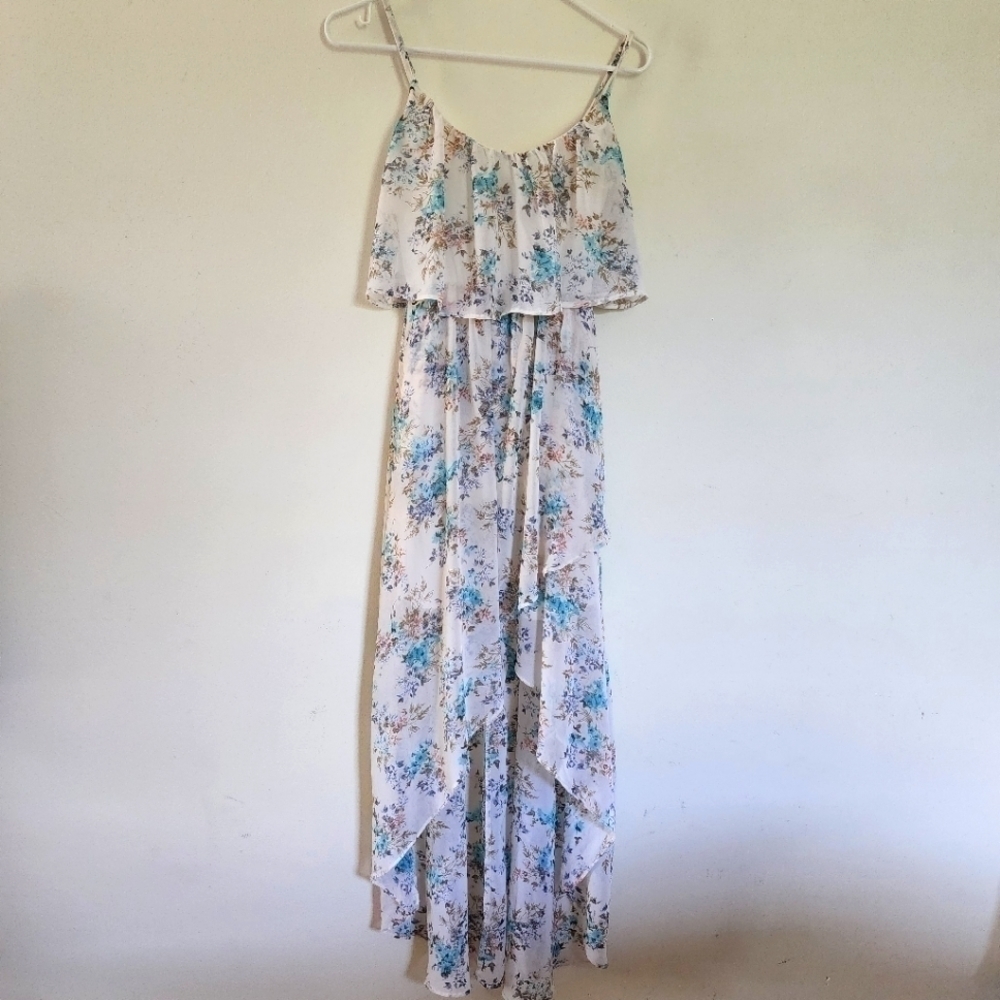Disney Cinderella high-low maxi style floral print dress size small